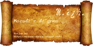 Mozsár Ágnes névjegykártya